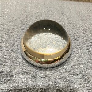 Elegant Magnifying Glass Paperweight with Silver Base stamp Ferretti Yatchts